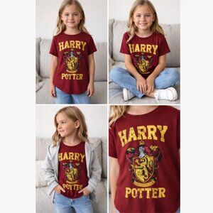 Kids Harry Potter Gryffindor T-Shirt Red Graphic Tee Casual Outfit Fan Shirt